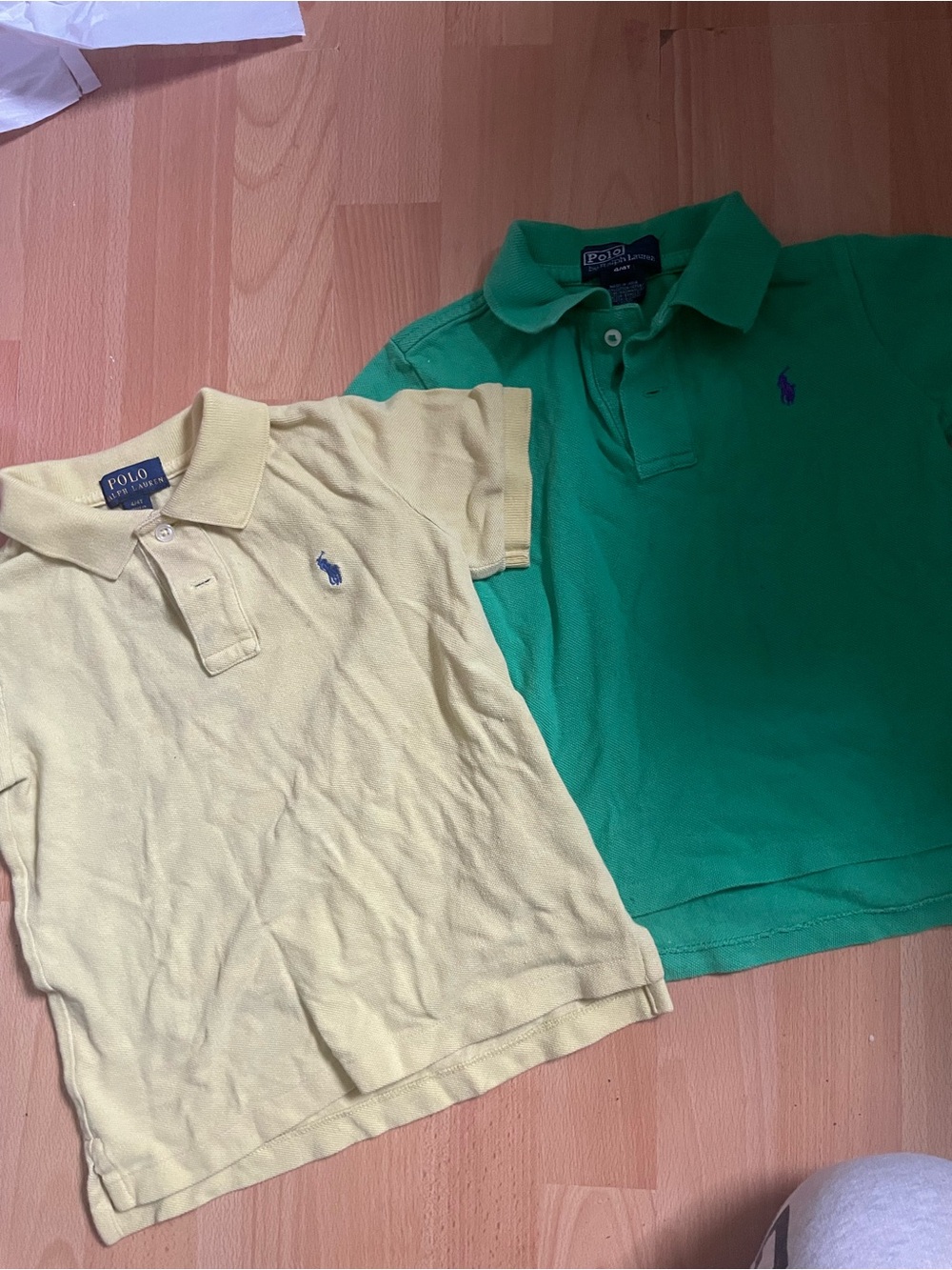 Polo by Ralph Lauren Kids Lot of 2 Yellow & Green Polo 1/4 button Shirts Boys 4T